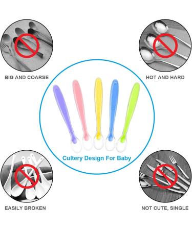 Vicloon Baby Spoons - 5 Pcs Silicone Self Feeding Training Spoons for Toddlers and Children - Bright Colors for Baby Feeding and Weaning - Buy Online on GoSupps.com