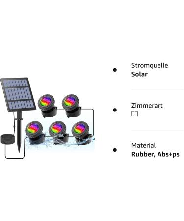 Coreslux RGB Solar Pond Lighting - Adjustable IP68 Waterproof Underwater Spotlights (5 Pack) for Garden & Diving - Buy Online on GoSupps.com