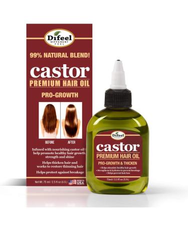 Difeel Castor Pro-Growth Hair Oil 2.5 oz. - Natural Castor Oil for Hair Growth - Buy Online on GoSupps.com