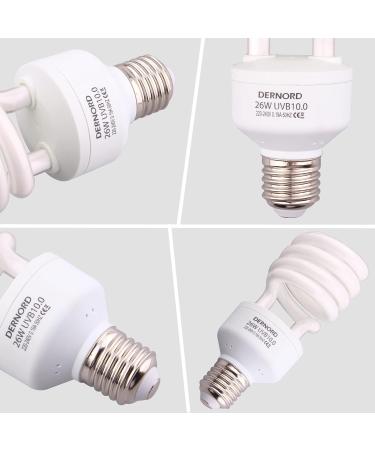 Dernord UV Lamp for Reptiles - 26W UVA UVB Heat Lamp for Terrariums Budgies Leopard Geckos & Turtles - Buy Online on GoSupps.com