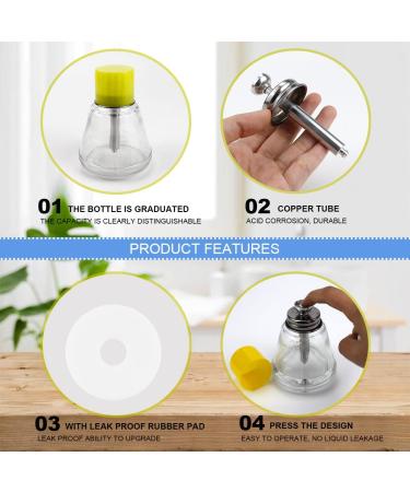 180ml 1 Touch Clear Glass Bottle Professional Clear Glass Pump Dispenser Bottle with Measuring Scales for Nail Polish Remover Alcohol or Other Liquids - Buy Online on GoSupps.com