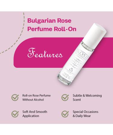 Bulgarian Rose Perfume Roll-On with Natural Rose Oil - Alcohol Free- Natural Rose Aromatic Fragrance - Unisex Rose Perfume - Perfect for Everyone - 9ml - Buy Online on GoSupps.com