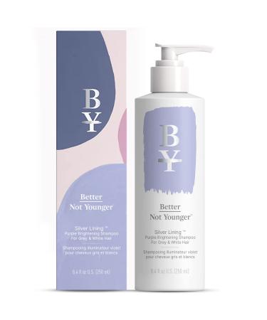 Better Not Younger Silver Lining Purple Shampoo - Sulfate-Free Purple Shampoo for Blonde Hair w Burdock Root  Bamboo  Sage  & Hops - Cruelty-Free White & Grey Hair Shampoo  8.4 Fl Oz