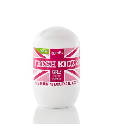 Keep it Kind Fresh Kidz Natural Roll On Deodorant 24 Hour Protection for Kids & Teens - Girls "Pink" 1.86 fl.oz 1.86 Ounce (Pack of 1)