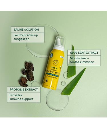 Kids' Saline Nasal Mist by Beekeeper's Naturals Clears Stuff Noses Nasal Spray for Kids 1+ w/ Saline Aloe & Propolis 3 fl oz Kid's Nasal Mist 3 Fl Oz - Buy Online on GoSupps.com