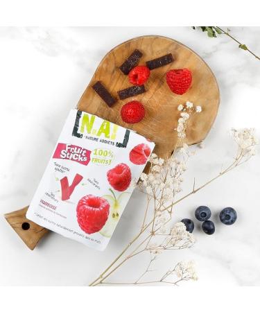 N / A! Nature Addicts Bag of Raspberry Fruit Sticks 40 g - 100% Made - No Added Sugars No Sweeteners or Preservatives - Reseal - Buy Online on GoSupps.com