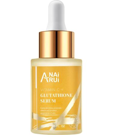 ANAiRUi Glutathione Serum with Vitamin C and Niacinamide Glutathione Skin Brightening Face Serum for Skin Hydration Dark Spots Even Skin Tone 30 ml - Buy Online on GoSupps.com