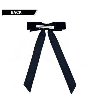 Black Velvet Hair Bows Set - 2 PCS 5 Inch Alligator Clips for Girls, Women, Toddlers - Buy Online on GoSupps.com