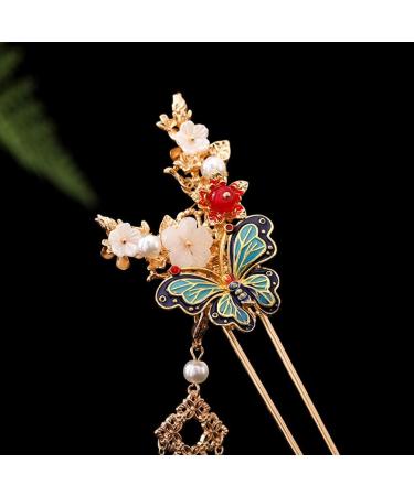 Chinese Wedding Bride Hair Accessory Chinese Hanfu Headdress Bride Full Set of Hair Fringe Hairpin Wearing A Hairpin with Characteristic Elements - Buy Online on GoSupps.com