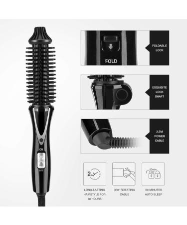 Folding Curly Hair Stick: Ceramic Tourmaline Hair Curler & Anion Hairbrush - UK Plug (110 240V) for Easy Styling - Buy Online on GoSupps.com