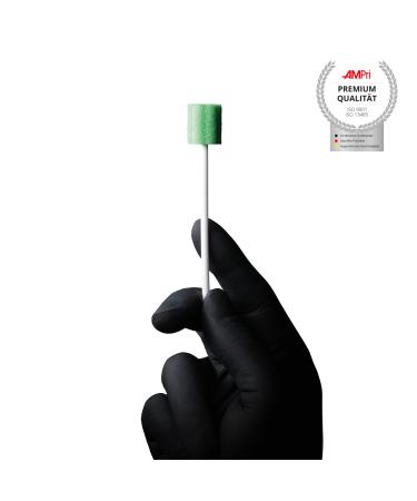 Mouth care sticks with PU sponge 250 pieces 100 mm taste neutral head green top comfort: polypropylene mouthfalls individually packaged hygienically to oral hygiene - Buy Online on GoSupps.com