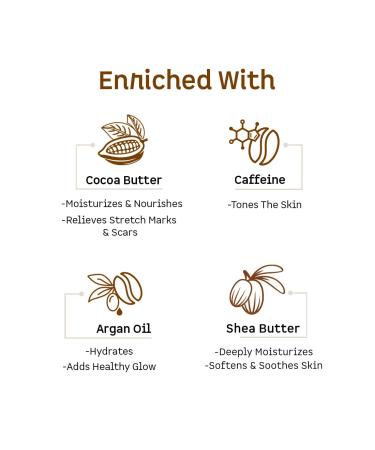 MCaffeine Cocoa & Shea Body Butter - Deep Moisturizing Lotion for Dry Skin | Vegan & Natural | With Argan Oil, Vitamin E, and Shea Butter | Reduces Stretch Marks | 8.8 Oz - Buy Online on GoSupps.com