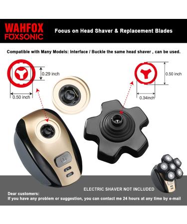 WAHFOX 6-Blade Head Shaver Replacement Blades - Compatible with FREEDOM GROOMING, Telfun, Aidalls, Wellup, Wyklaus - Black Magnetic Interface - Buy Online on GoSupps.com