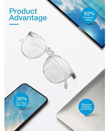 CNLO Blue Light Blocking Glasses for UV Protection | Anti Eyestrain Gaming & Computer Eyewear (Crystal) - Buy Online on GoSupps.com