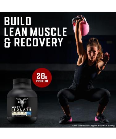 Bolt Whey Isolate Protein Powder - 28g Protein & 7g BCAA | Superfood Phycocyanin | Supports Muscle & Bone Health | 2LB Vanilla - Buy Online on GoSupps.com