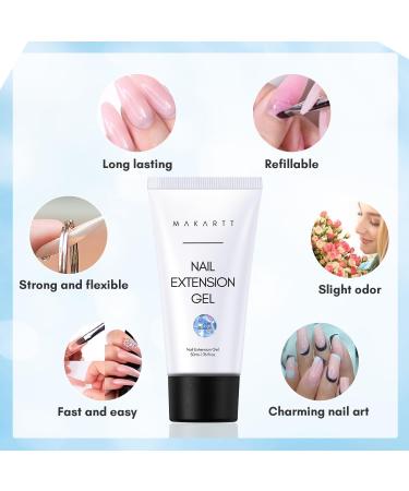 Makartt Poly Nail Gel - Blue Giltter 50ML Gel Builder for Shiny-Looking Nail Strengthener 3D Diy Hard Gel Manicures Nail Art At Home-Frozen Bluebell - Buy Online on GoSupps.com