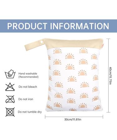 Maeau 2-Pack Wetbags for Cloth Diapers | Reusable Waterproof Baby Organizer & Gym Bag | 30x40cm | 7 Stylish Patterns - Buy Online on GoSupps.com