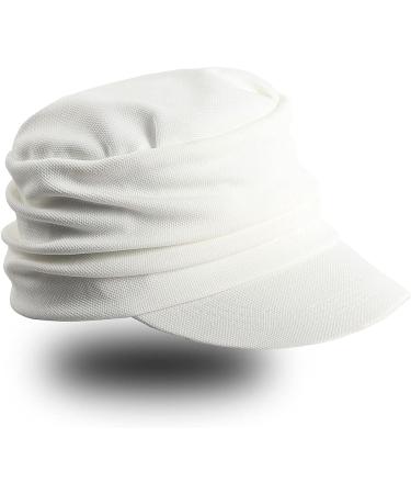 Forbusite Women's White Newsboy Hat Cabbie Cap for Cancer Hair Loss - Buy Online on GoSupps.com