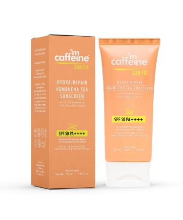 M-Caffeine's Hydra Repair Sunscreen SPF 50 PA++++ Kombucha Tea 50 ml Lightweight