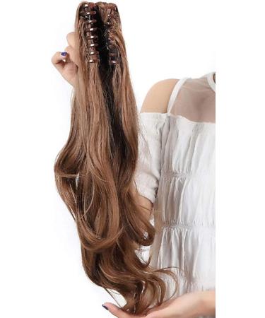 S-noilite Claw on Ponytail Clip in Hair Extension 18 inch 145g Curly - Light Brown | Long Wavy Pony Tail Piece - Buy Online on GoSupps.com