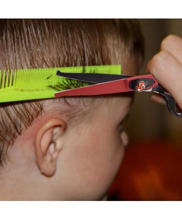 Kids Safety Hairdressing Scissors 6 Inch - Professional Haircut Scissors for Children and Toddlers - Black and Red - Buy Online on GoSupps.com