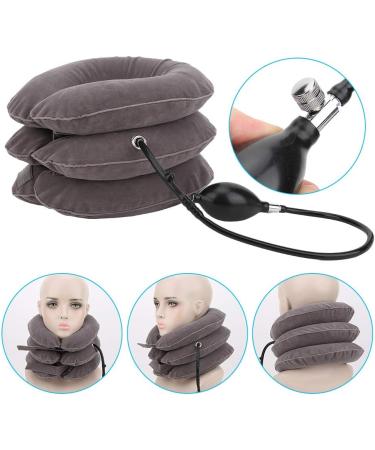 Inflatable Cervical Neck Traction Device Portable Neck Brace Support Stretcher Gray for Neck - Buy Online on GoSupps.com
