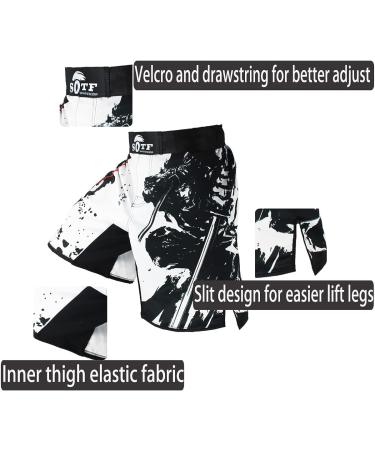SOTF White XX-Large MMA Shorts | Muay Thai Boxing Trunks for Kickboxing Fight Wear - Buy Online on GoSupps.com