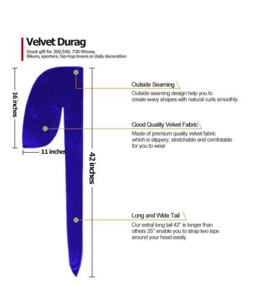 Premium Velvet Men Durags - 4 Pack Soft Headwraps for 360 Waves | Extra Long & Wide Carrier - Buy Online on GoSupps.com