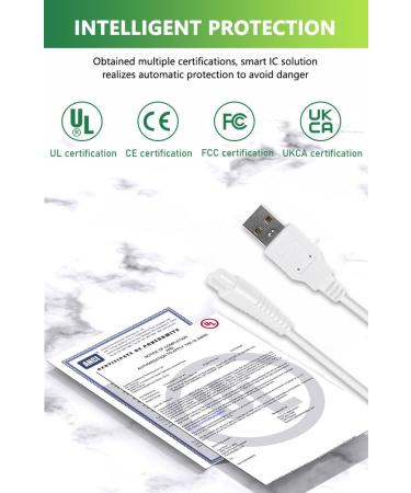 Nicwell F5025 Water Flosser Charger Cable - Replacement Power Supply Adapter Cord for Cordless Portable Dental Flosser - White - Buy Online on GoSupps.com