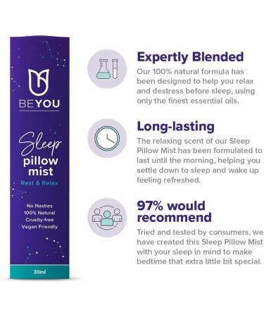 BeYou Sleep Pillow Mist 30ml - Deep Sleep Spray for Restful Nights - Buy Online on GoSupps.com