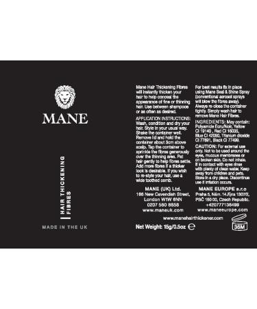 Hair Thickening Fibres by Mane - Direct from the manufacturer - (Black) 15 grams - Buy Online on GoSupps.com