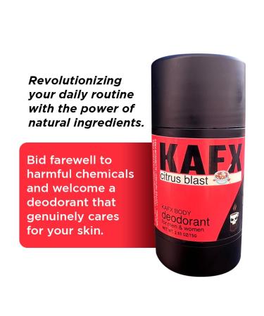 Citrus Blast Deodorant - Organic Aluminum-Free Coffee Oil-Infused Long-Lasting Odor Protection for Men & Women - 2.65 oz/75 g - Paraben-Free - Buy Online on GoSupps.com