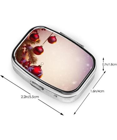 Merry Christmas Printed Square Pill Box | Portable Travel Medicine Organizer | International Shipping Available - Buy Online on GoSupps.com