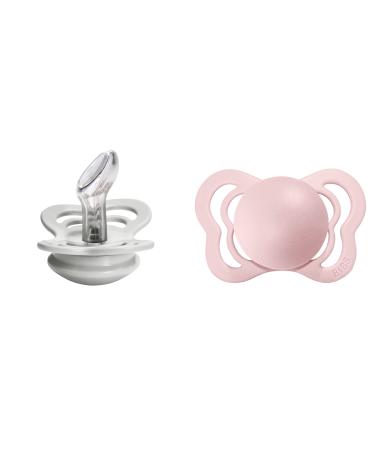 BIBS Pacifiers - Couture Collection | BPA-Free Baby Pacifier | Made in Denmark | Set of 2 Blossom/Haze Color Premium Soothers | Size 0-6 Months