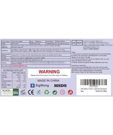 Food Colouring Set - 6 Vibrant 30ml Food Grade Liquid Food Colouring Edible Icing Colours for Dessert Decoration Cake Decorating Baking Easter Eggs Holiday Biscuits - Vegan 30 ml (Pack of 6) 180.0 - Buy Online on GoSupps.com