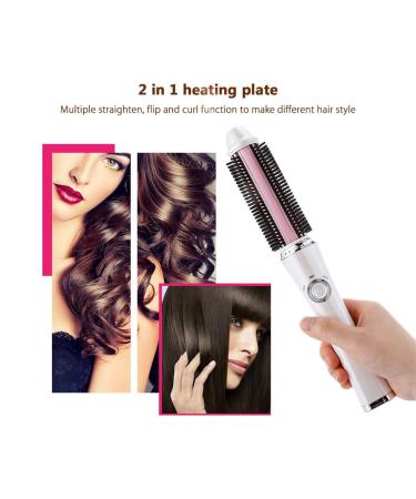 Portable USB Cordless Hair Straightener & Curler Comb - Mini Size Dual Voltage 2600mAh Rechargeable Battery for Travel - White - Buy Online on GoSupps.com