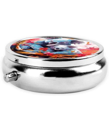 Two Cute Koalas Portable Metal Pill Box | Mini 3-Compartment Pill Organizer for Travel | Must-Have Travel Accessory - Buy Online on GoSupps.com