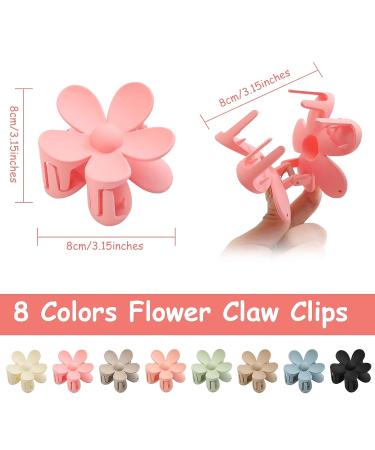 8PCS Flower Claw Clips for Thick Hair - Matte Non Slip Hair Clips for Women & Girls - Strong Hold Large Hair Clip - Aesthetic Hair Accessories - Buy Online on GoSupps.com
