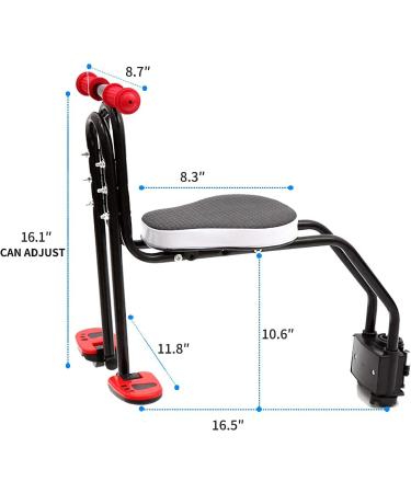 YSONG Children's Bicycle Seat | Front-Mounted Adjustable Child Safety Seat (Up to 110 Pounds) - Black Red ZY1 - Buy Online on GoSupps.com