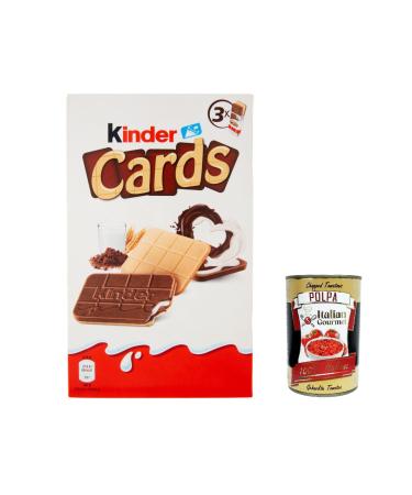 Italian Gourmet E.R. 24 x Kids Waffle Cards with Chocolate Bar 3 Embossed Biscuits 77g + Italian Gourmet Polpa 400g