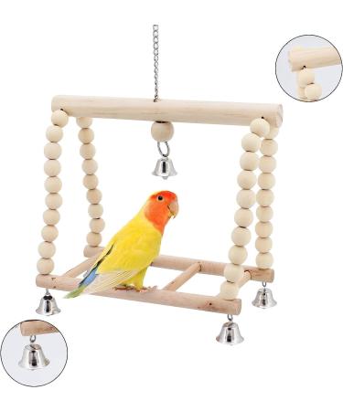Taecoool 8-Part Wooden Parrot Toys - Natural Chewing & Hanging Bell for Cockatiels Finches & Small Parrots - Buy Online on GoSupps.com