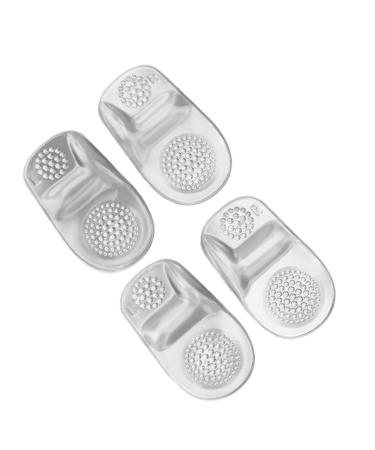Gel Heel Pad 2 Pairs Transparent Gel Heel Pad Unisex Self Adhesive Soft Granule Massaging Heel Fasciitis Insert
