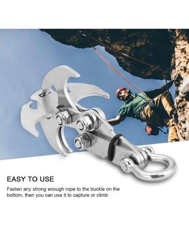 Stainless Steel Climbing Claw - Foldable Grappling Hook & Carabiner for Outdoor Survival Mountaineering & Hiking - Buy Online on GoSupps.com