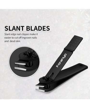 Stainless Steel Nail Clippers Set - 3 Pack for Men and Women - Professional Toe and Finger Nail Cutter Kit - Black - Buy Online on GoSupps.com
