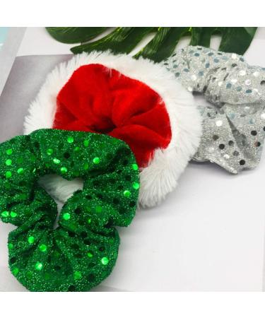 Frcolor 5pcs Christmas Hair Scrunchies - Elastic Sequin Ponytail Holders for Women & Girls | Stylish Hair Jewelry - Buy Online on GoSupps.com