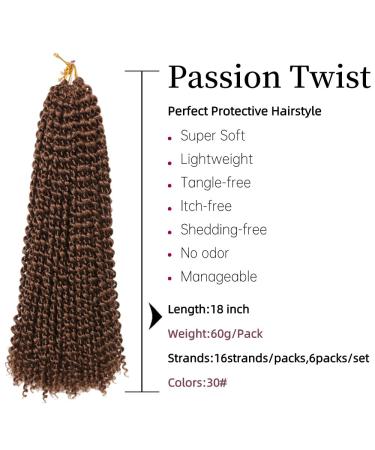 Passion Twist Hair Extensions - 6 Packs 18 Inch Faux Locs Crochet Braids | Yddm Synthetic Hair for Stunning Styles - Buy Online on GoSupps.com