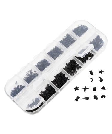 1 Box Nail Jewelry Drill Delicate Nail Decoration Nail Art Rhinestones Crystal Stud Nail Art Jewels Nail Decorations for Nail Art Manicure Decor Plastic Acrylic Earrings 3d Black