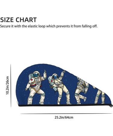 Hair Towel Wrap - Fast Drying Towel Turban for Quick Hair Drying | Disco Party Astronaut Design - Buy Online on GoSupps.com