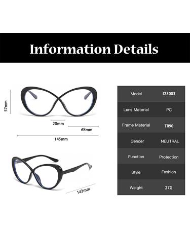 Buy LJCZKA Oversized Blue Light Blocking Glasses for Women - Fashion Oval Cat Eye Eyeglasses Anti Eye Strain Eyewear - Stylish & Comfortable - Buy Online on GoSupps.com