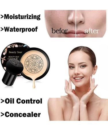 CC Cream Foundation with Mushroom Head Air Cushion BB Cream - Brunette Brown #4 - Buy Online on GoSupps.com